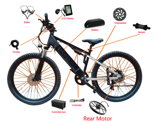 Black 350w Electric Bicycle Hub Motor Kit 750w Ecycle Ebike Hub Motor Kit
